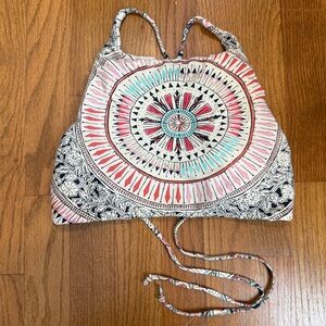 Billabong Pink, Aqua & Black Mandala High-Neck Bikini Top